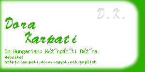dora karpati business card